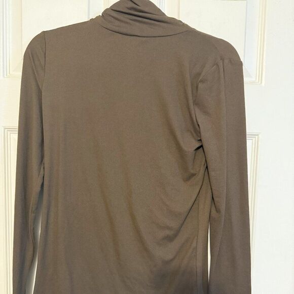 NWT Zenana Soft Turtle Neck Microfiber Top | Chocolate Brown S - Picture 3 of 3